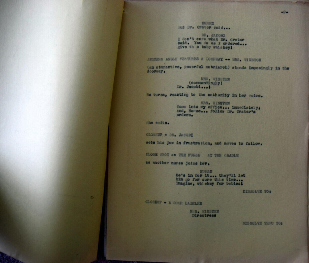 "The Doctors Jacobi" Original (Writer's Draft Written on a Typewriter) Script