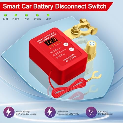 12V Smart Battery Disconnect Switch with Remote Control - Perfect for Red-DC