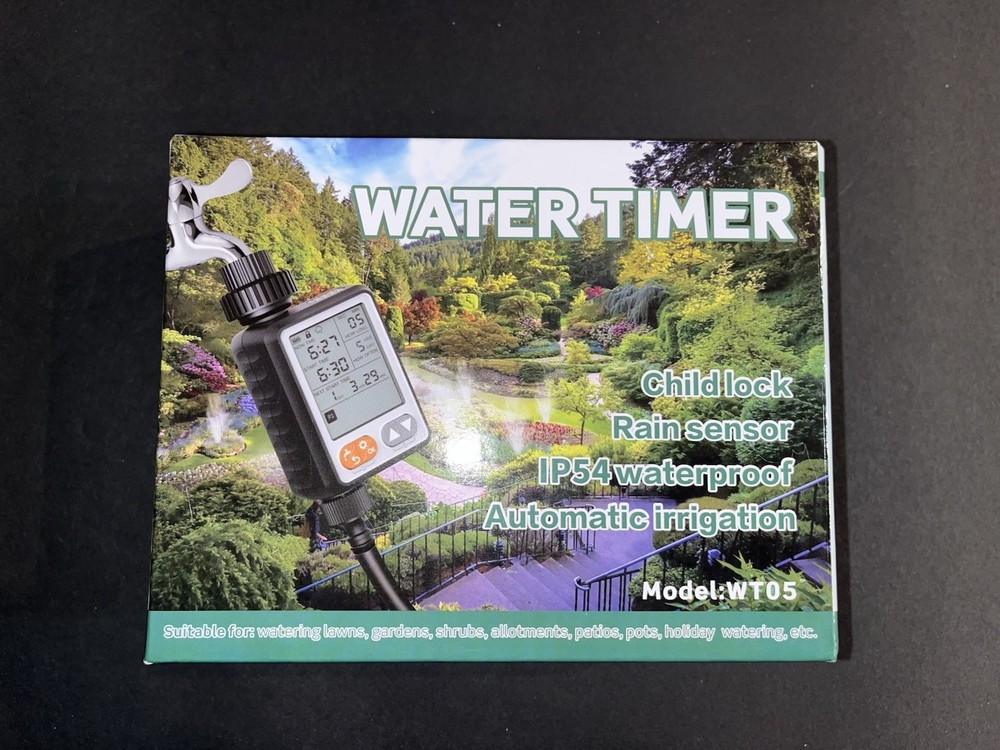WT05 Automatic Water Timer IP54 Rain Sensor & Child-Lock – 1‑Zone, 10 Programs