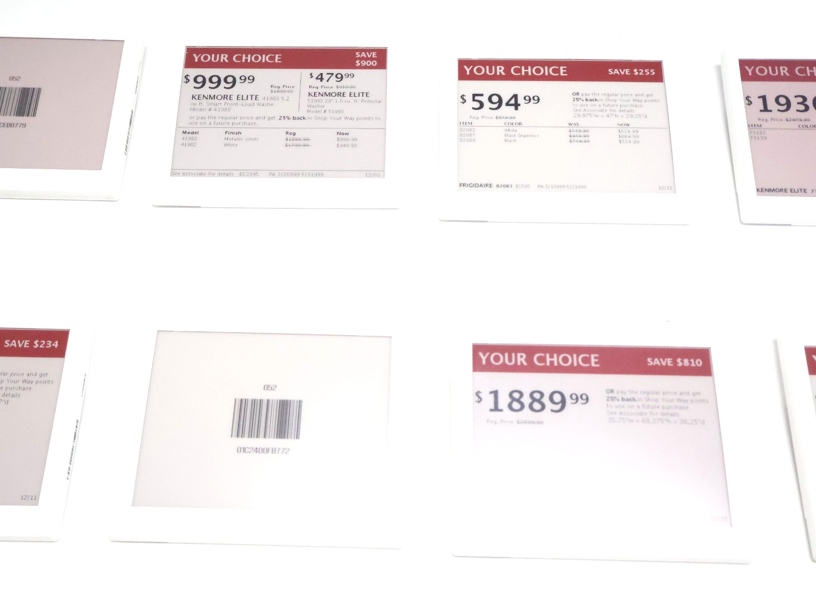 Lot of 13 Solum TG-GR6000N Electronic Shelf Labels