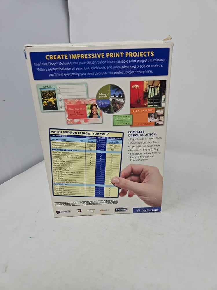 The Print Shop Deluxe Version 23 for Windows IMAGE And Install/Program Disc