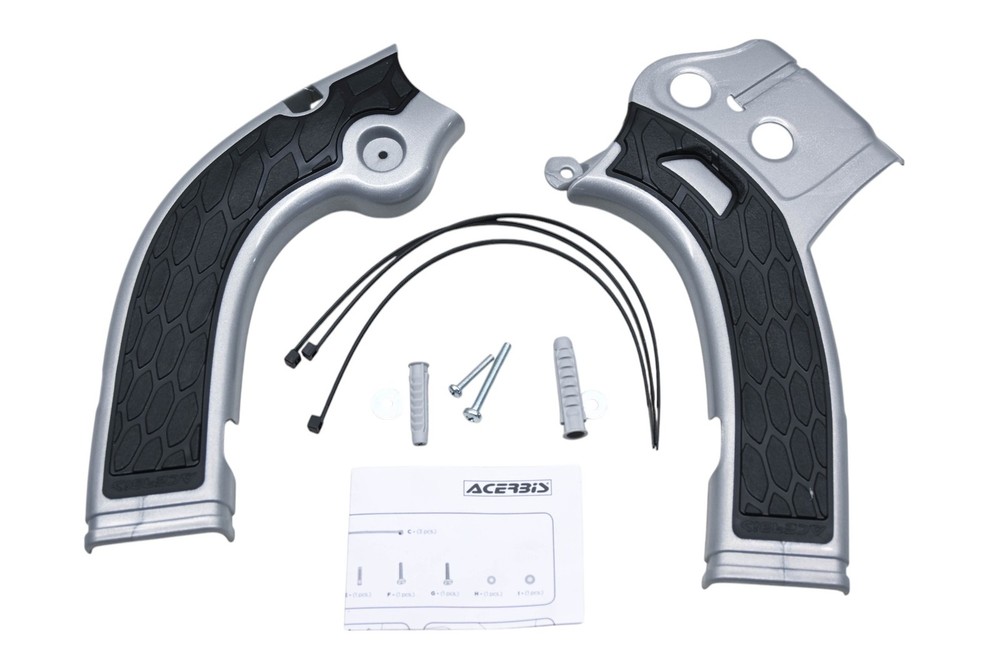 Silver/Black X-Grip Frame Guard Kit