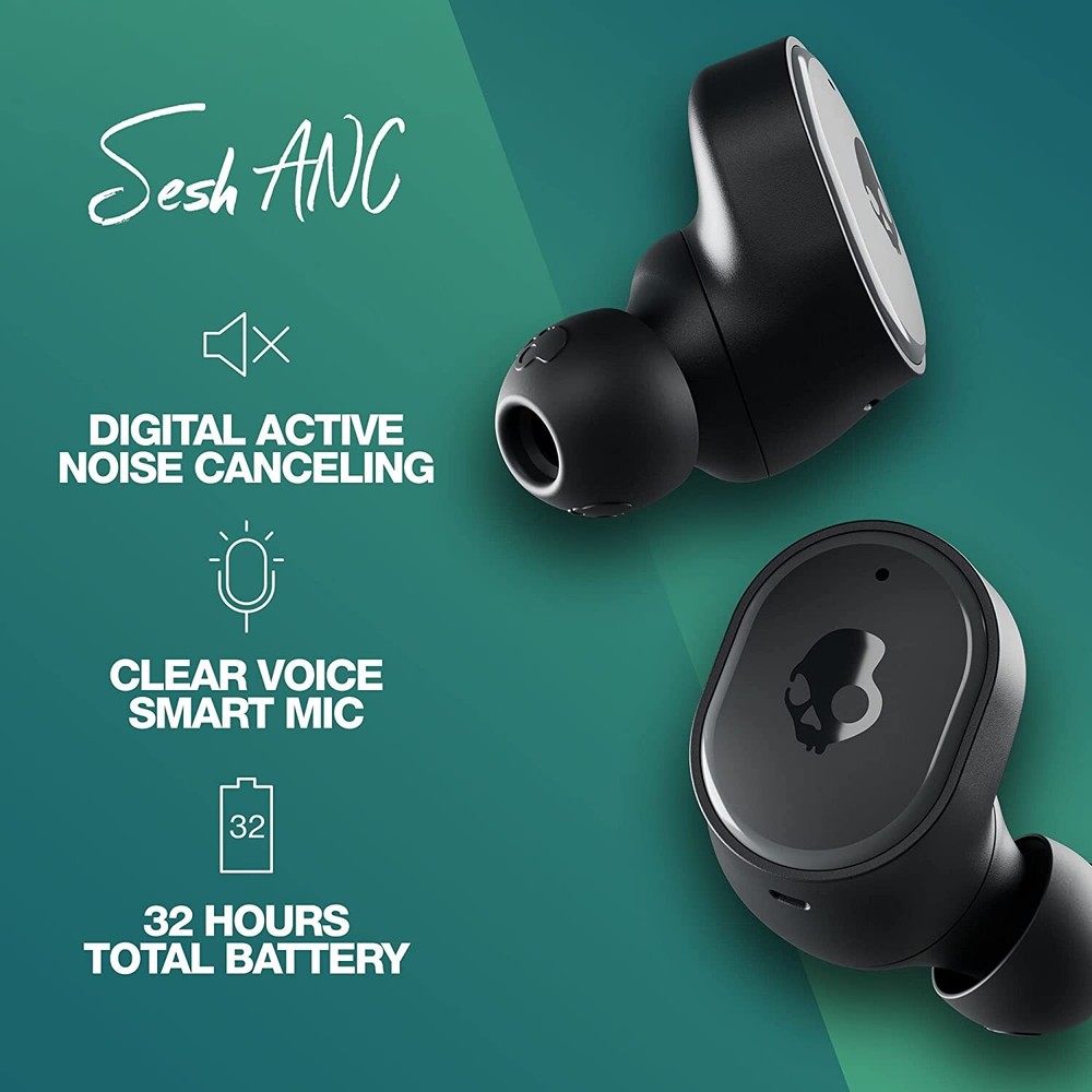 Skullcandy SESH ANC Wireless 2 PACK (Certified Refurb)-BLACK