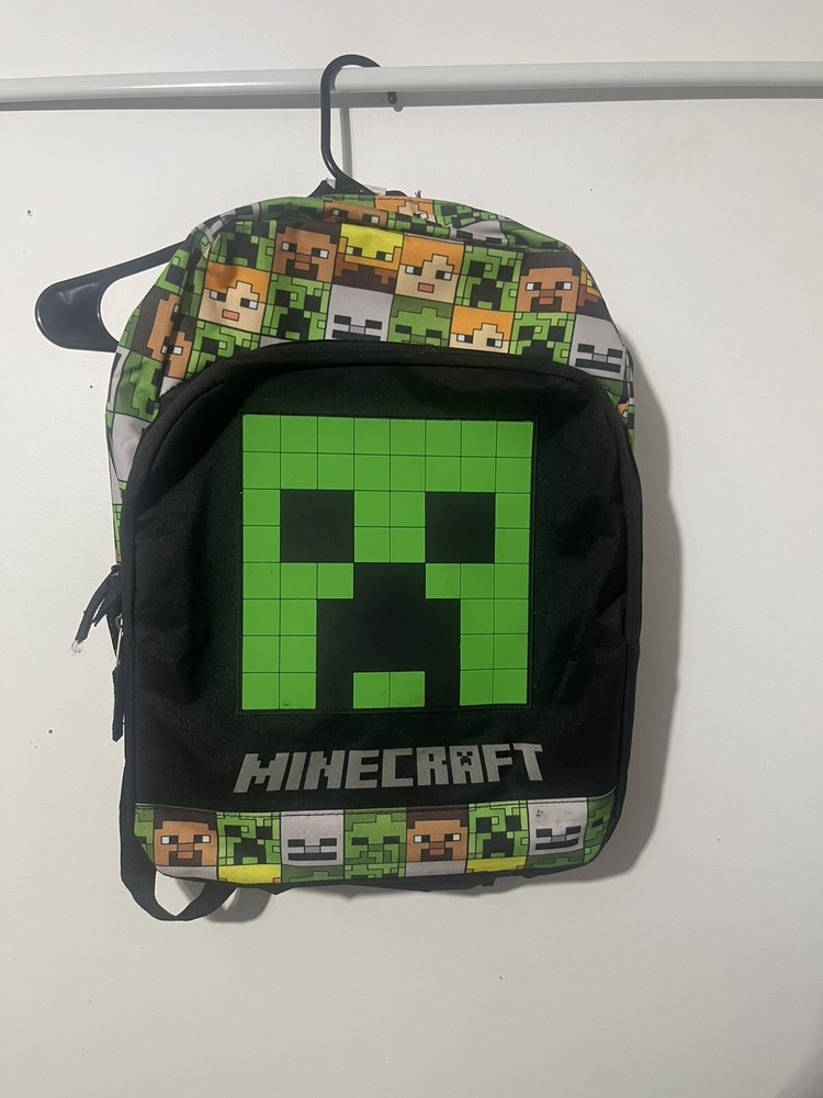 Minecraft Creeper Backpack With Tags