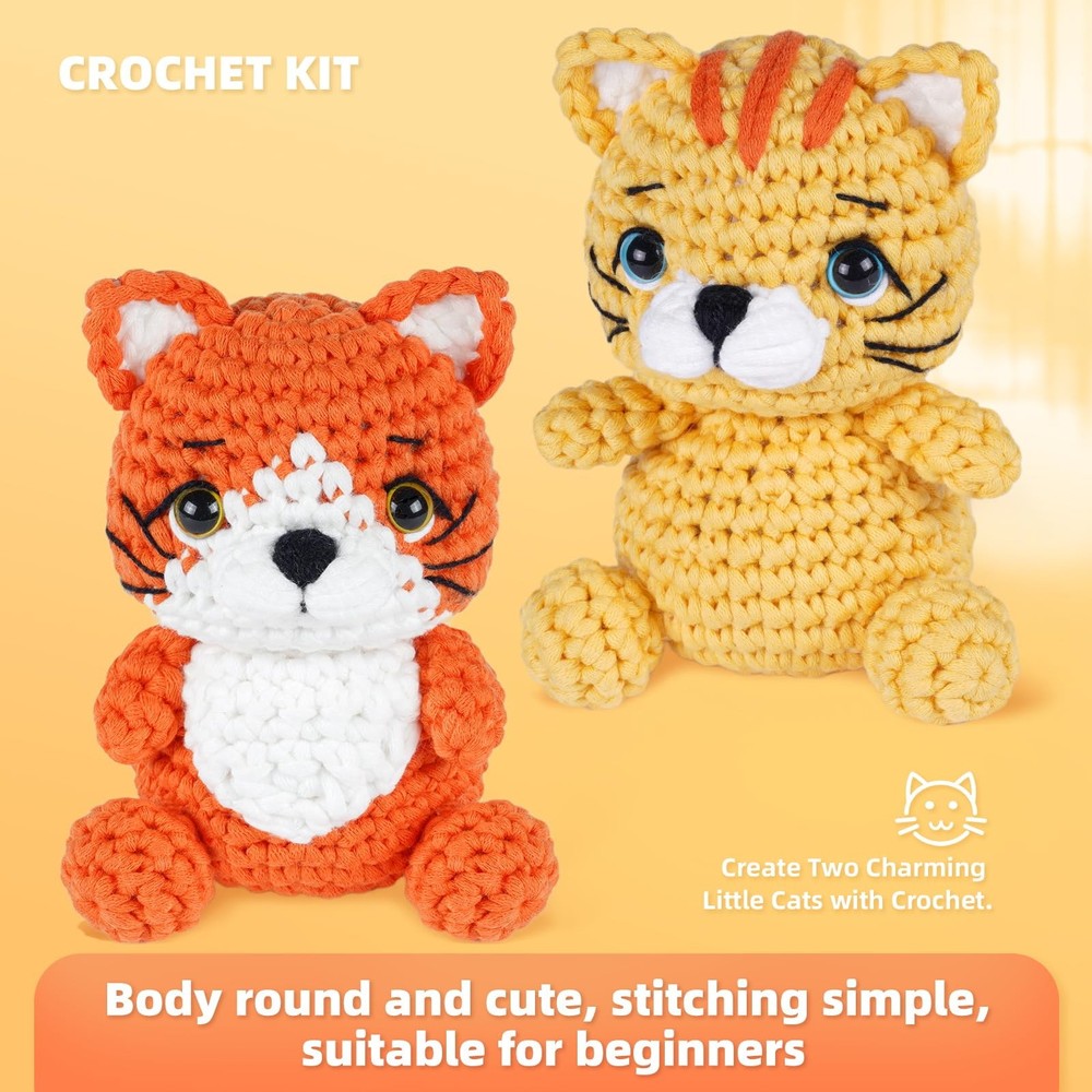 Crochet Kit for Beginners, Learn to Crochet, Include Easy Knitting Soft Yarn,...
