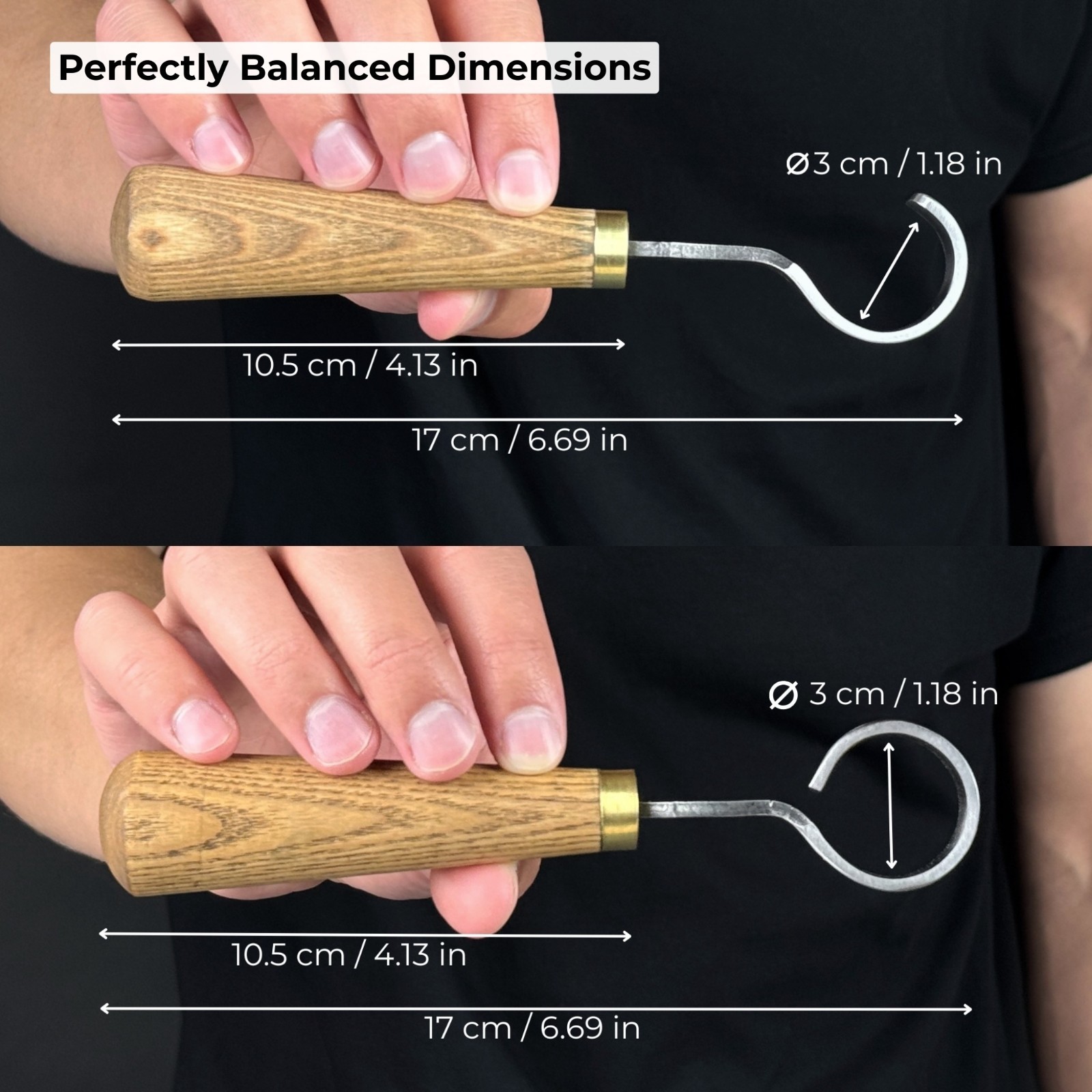 1.18in Blades 2-pieces Hook And Scorp Carving Knife Set 52100 Steel With Sheaths