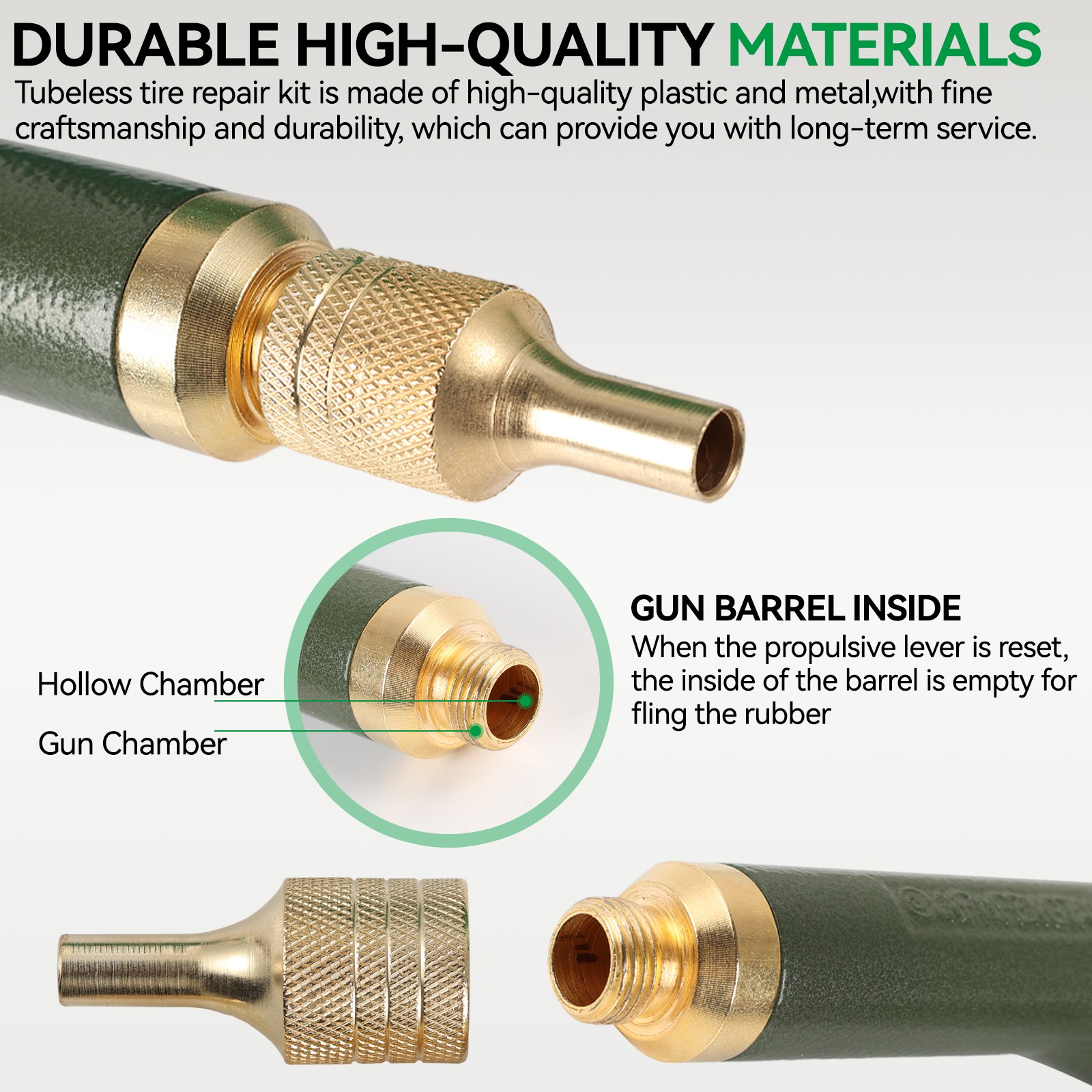 72pcs Tire Wheel Repair Gun Kit Mushroom Plug Probe Nozzle Tire Plugger Tubeless