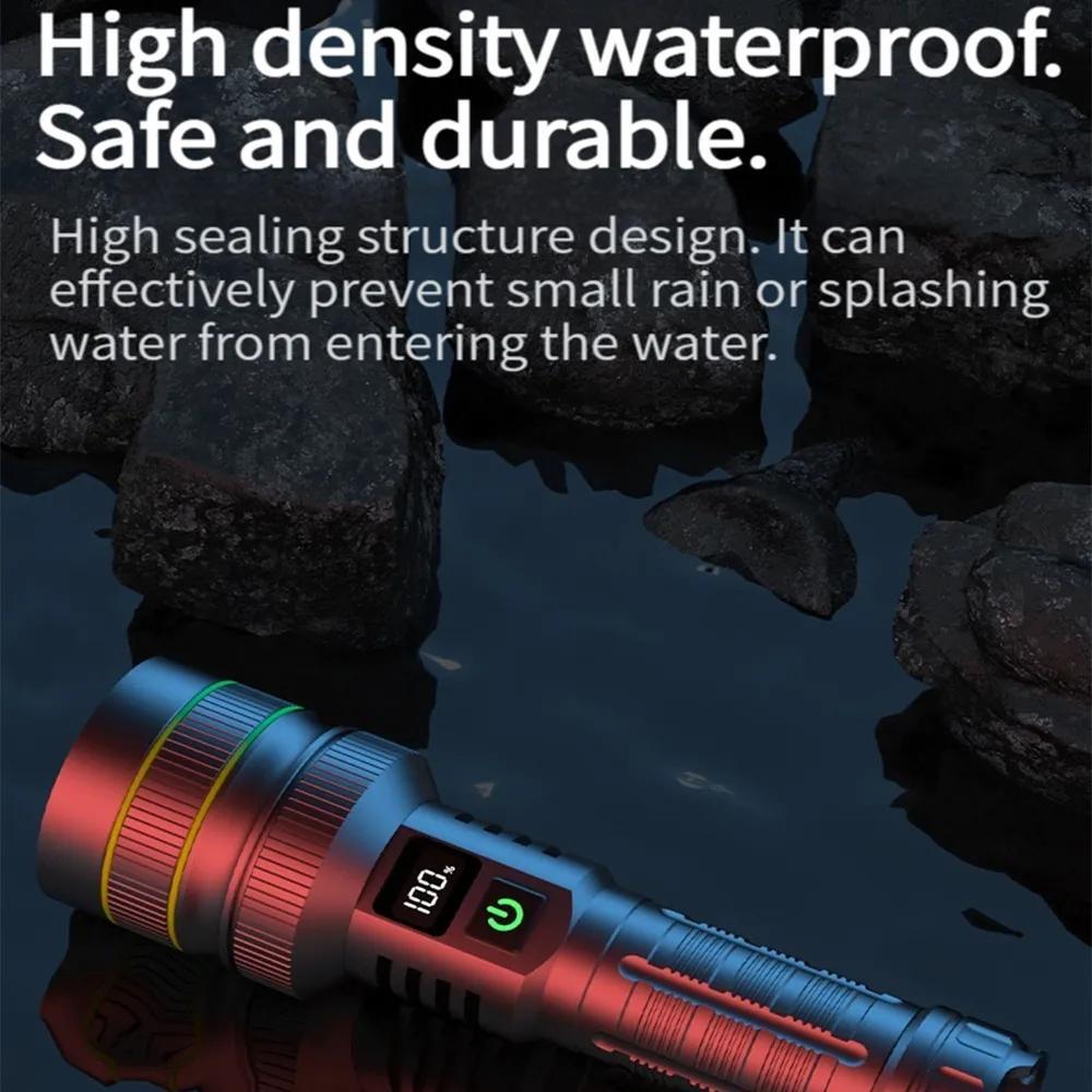 Powerful LED Flashlight Zoomable Camping Torch - 26650 Battery Tactical Lantern