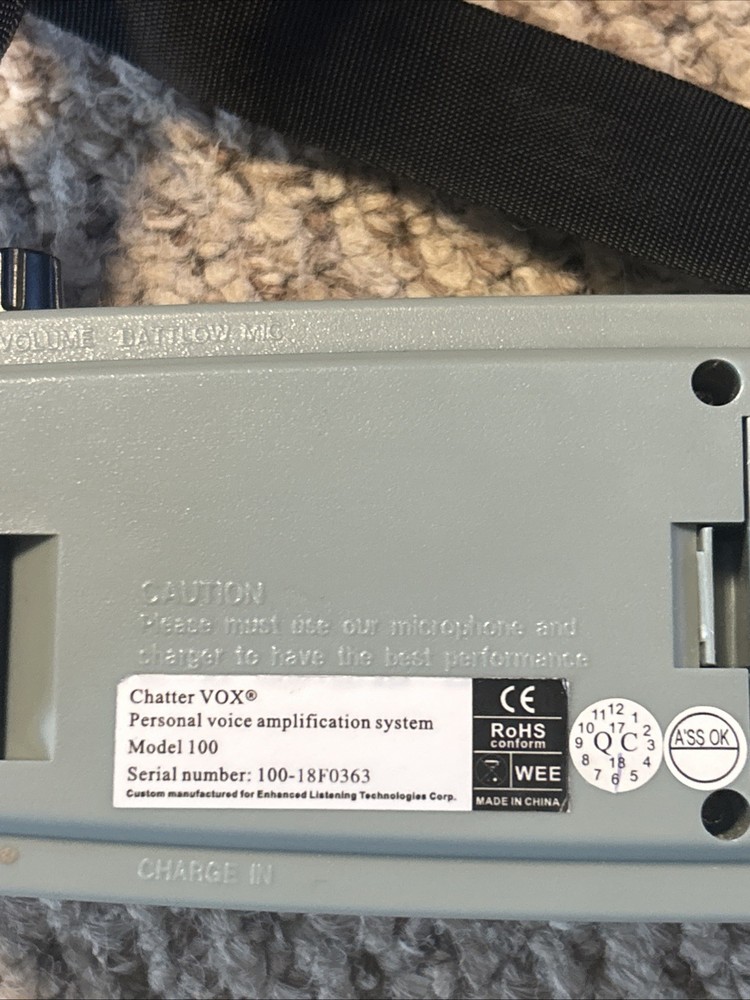 ChatterVox Model 100 Voice Speech Amplifier Tested & Working