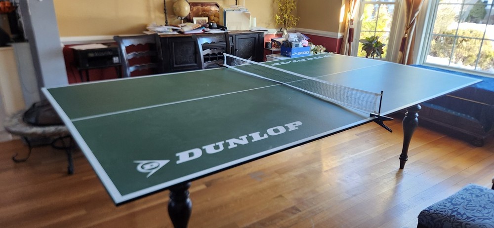9ft Dunlop Green Ping Pong Conversion Table with Net