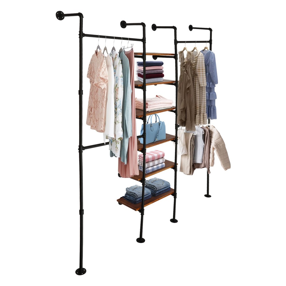 Wall Mounted Clothes Rack, Industrial Pipe Clothes Rack Multi-Purpose