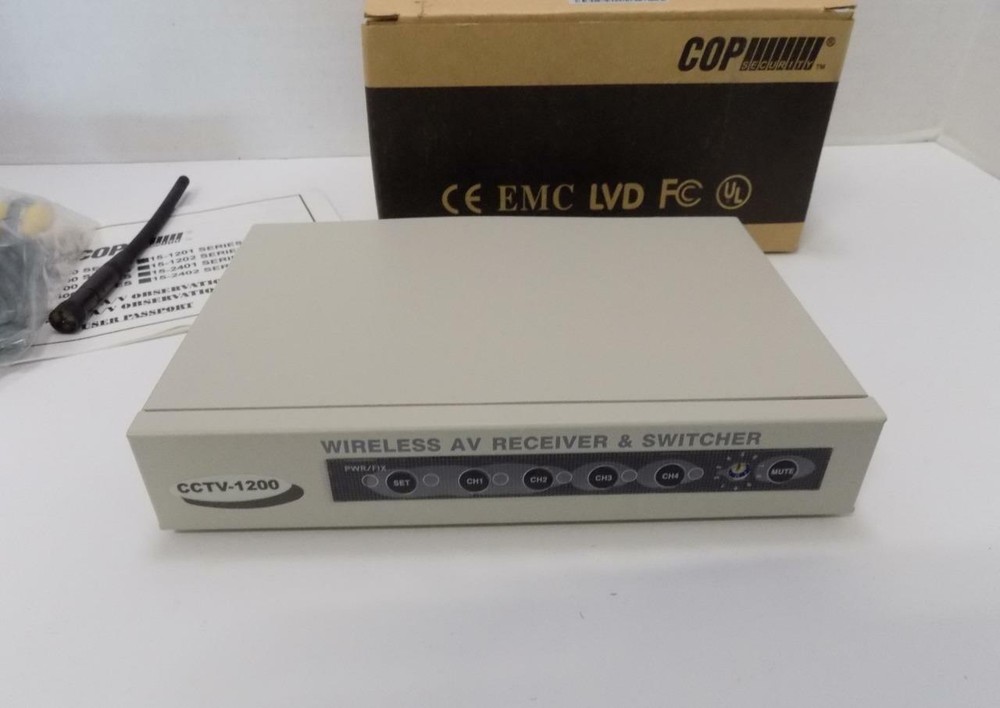 Cop Security 15-1200SR-1 Wireless AV Receiver CCTV Video Switcher