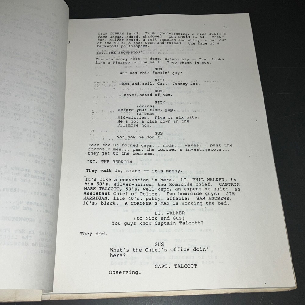 BASIC INSTINCT Undated Joe Eszterhas APA Agency Distribution Draft - A CLASSIC!