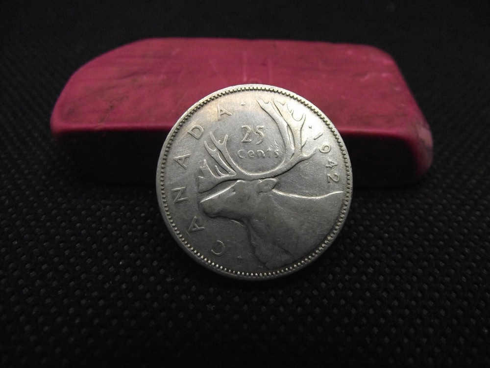 CANADA 1942  80% SILVER 25 CENTS