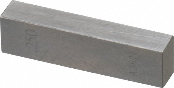 0.25" Rectangular Steel Gage Block Accuracy Grade AS-1, Includes NIST Traceab...
