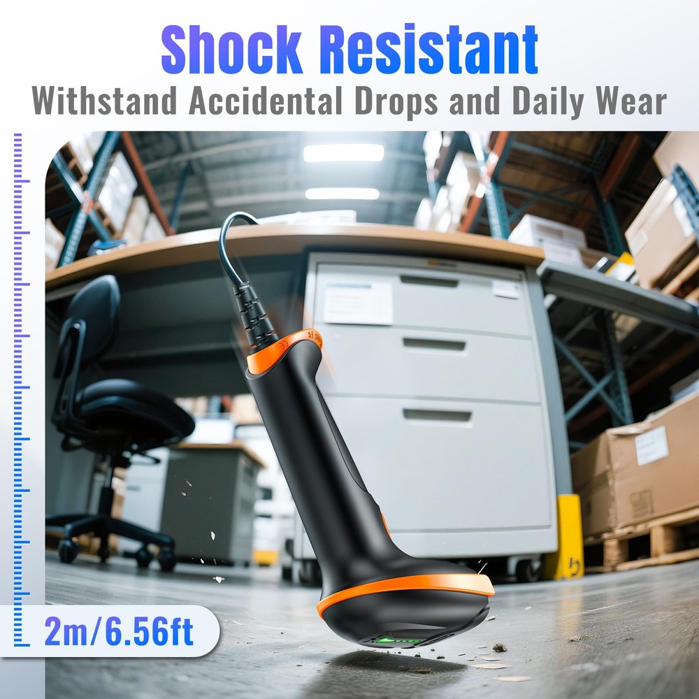 Upgraded USB 1D 2D QR Barcode Scanner Wired, Officially Certified Dustproof S...