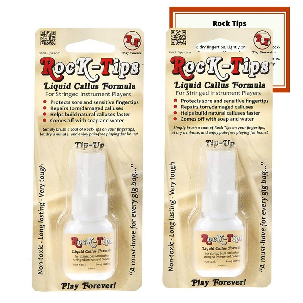 Rock-Tips -- Liquid Callus Formula - 2 Pack - for Guitar, Bass, & Stringed In...