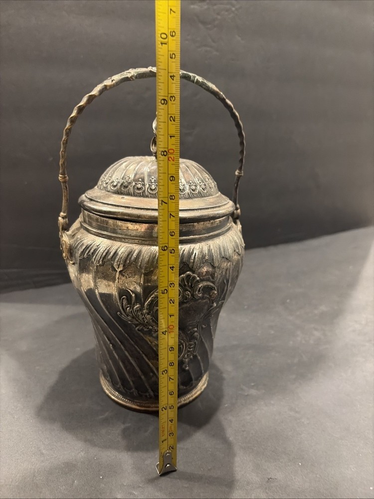 WMF Vtg Silverplate Lidded Sugar Bowl with Handle Sell As Pictured (23)