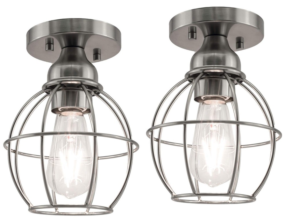 Semi Flush Mount Ceiling Light Fixture, E26 Medium Base, Metal Housing, Bulbs...