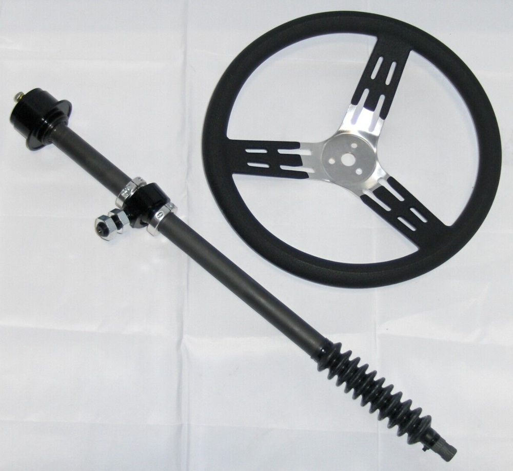 Telescoping 22''- 32'' Collapsible Racing Steering Column & Removeable 15" Wheel