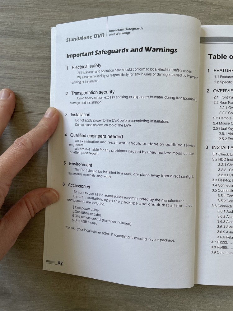 Standalone DVR 4Ch User's Manual