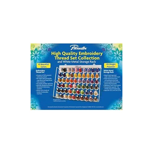 Brother ETKS63 Pacesetter Embroidery Sewing Thread Set 63 Pc