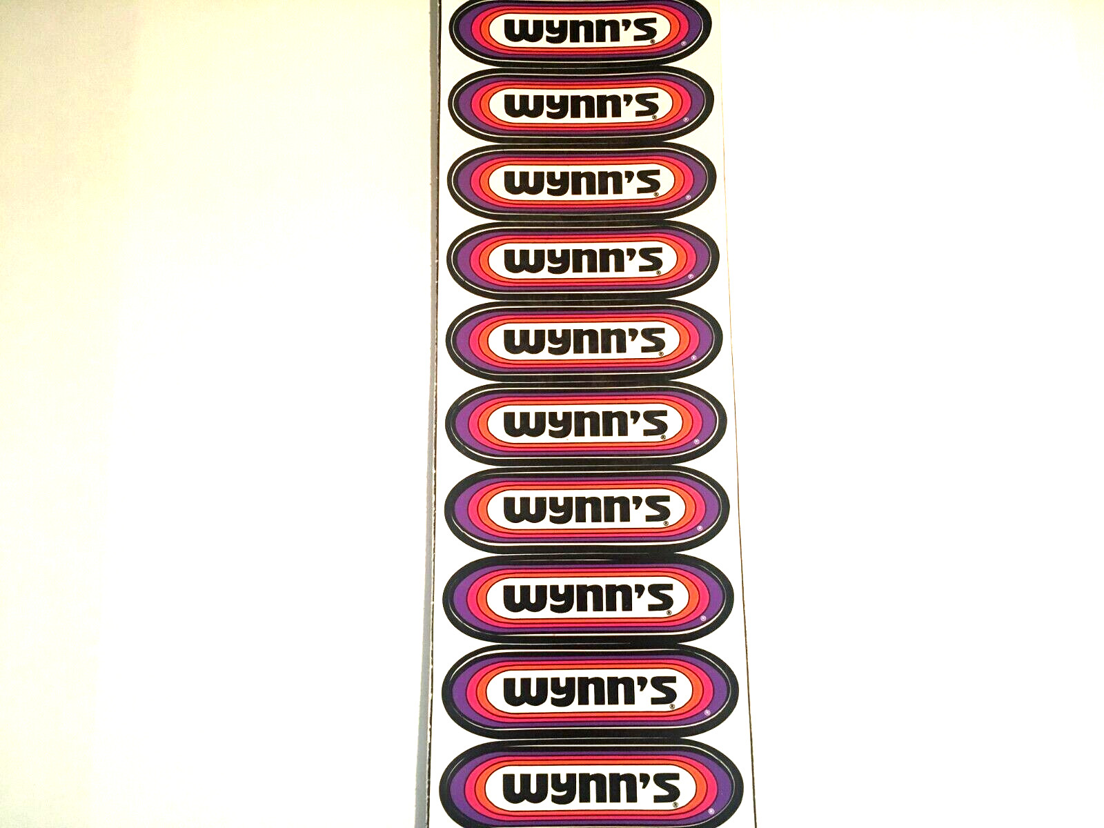 1969 WYNN'S OIL ADDITIVE VINTAGE 10 COUNT SHEET  MINI RACING STICKERS DECALS NOS