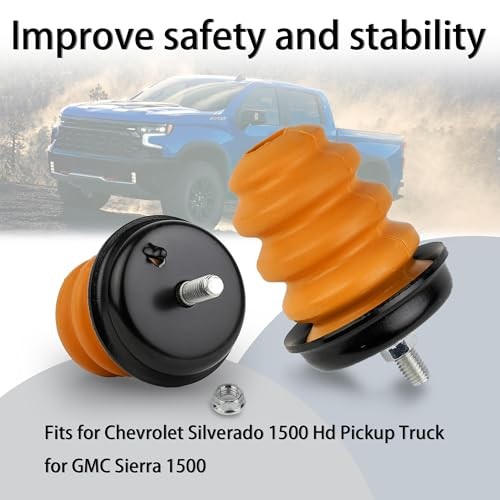 Rear Bump Stops, Leaf Spring Bumpers Compatible with 1999-2007 Chevy yellow