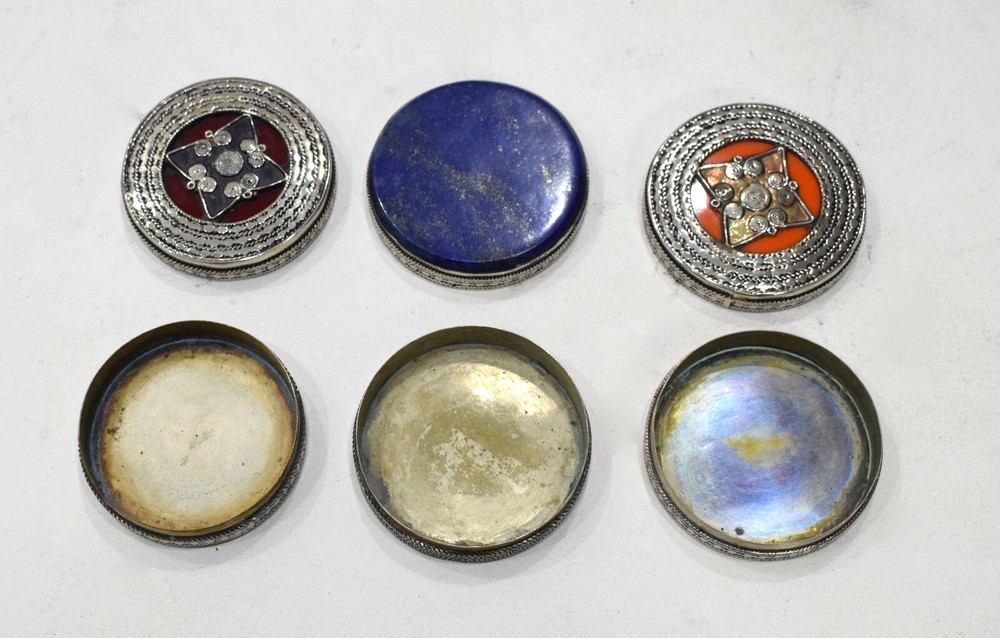 Silver Middle Eastern Circular Box Container