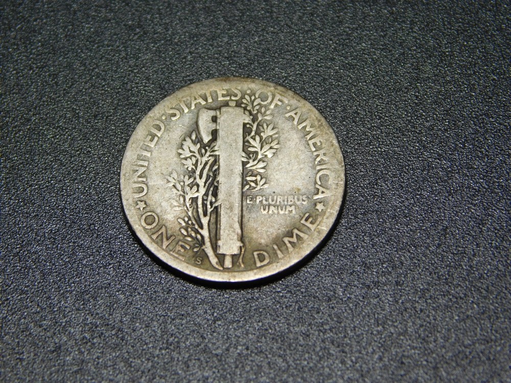 OLD SILVER US COIN 1925 S MERCURY DIME