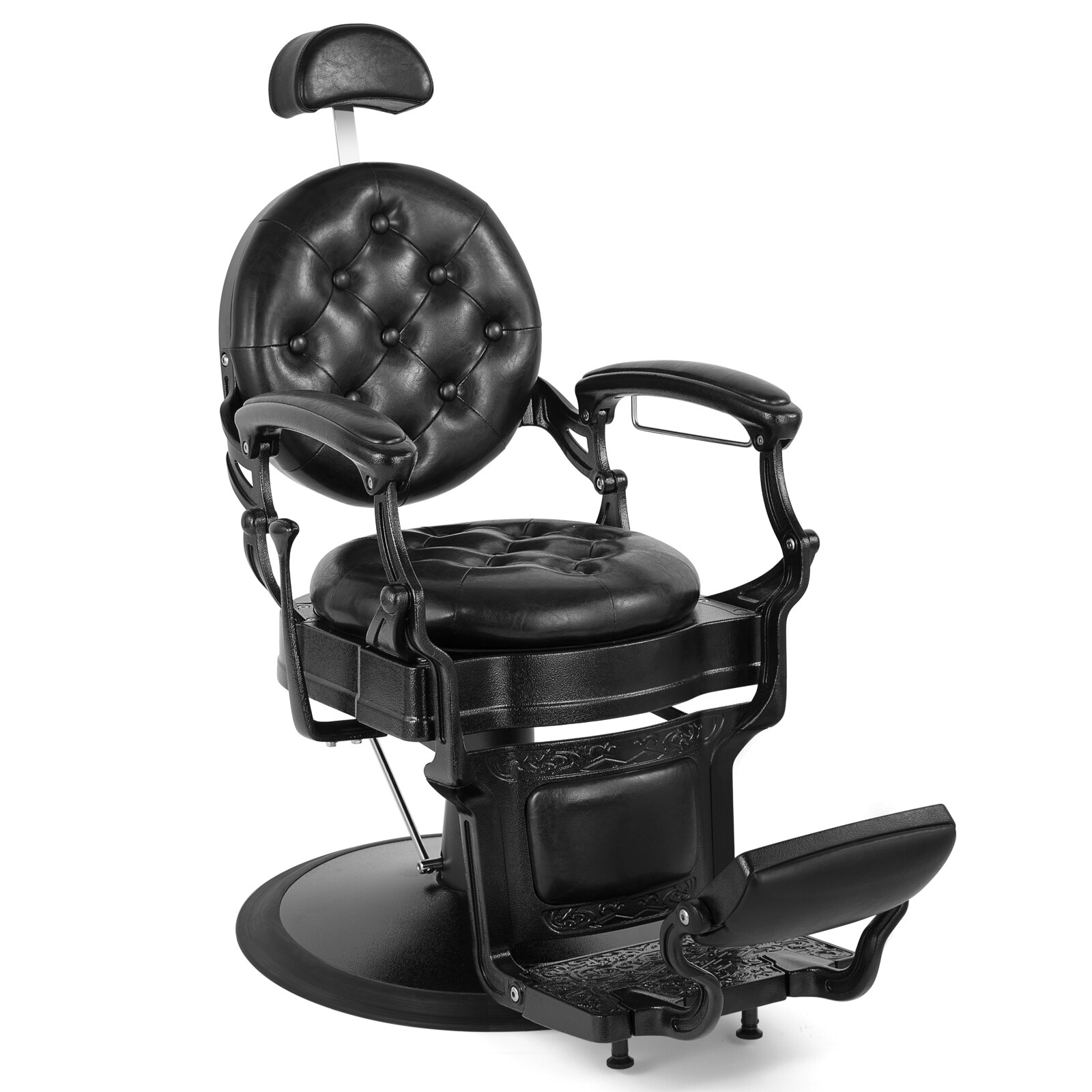 Vintage Black Heavy Duty Barber Chair Hydraulic Recline All Purpose Salon Beauty