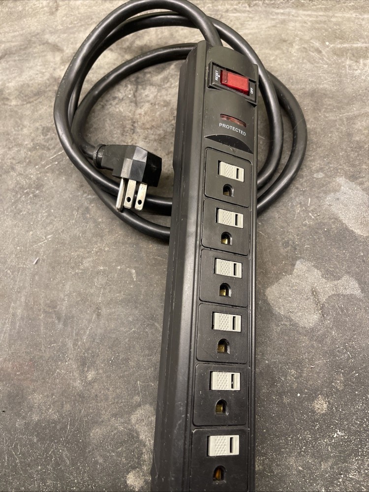 Black SurgeProtector 6-Outlet 4ft-Cord