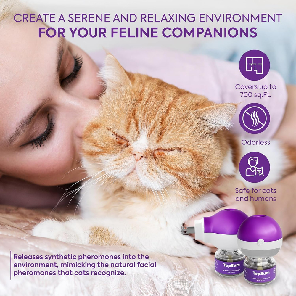 Cat Calming Diffuser Refills: Pheromone Refill for Cats, Long-Lasting 6-Month Su