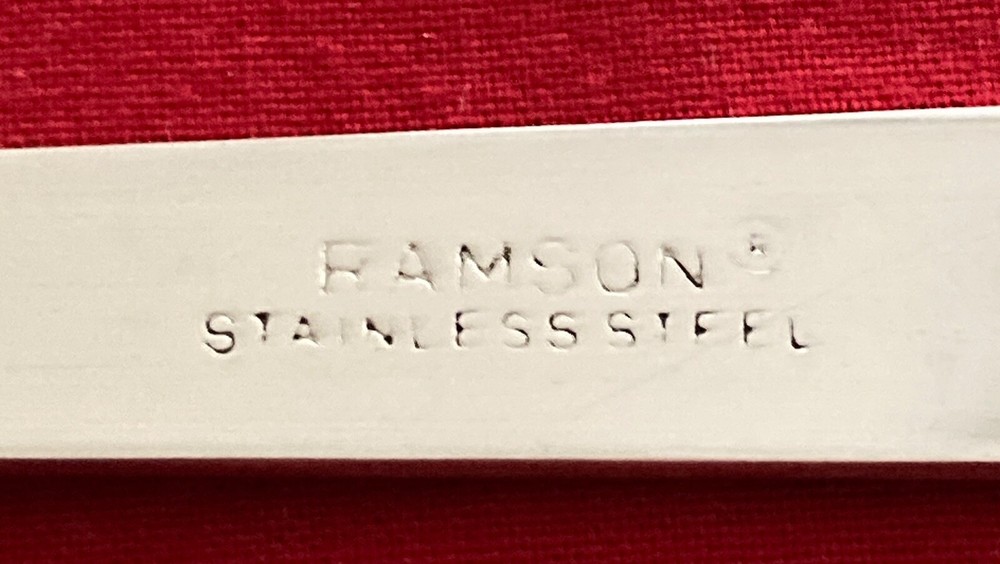 Ramson Unknown Pattern Checkered Dinner Knife 7 1/2" Stainless Steel Flatware