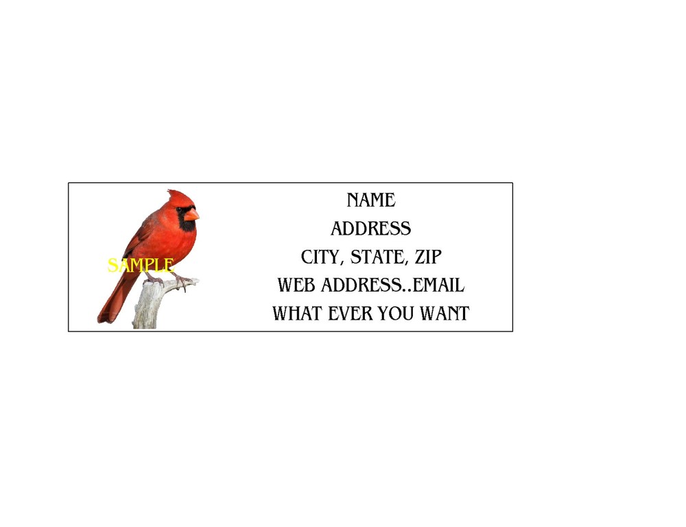 CARDINAL  ADDRESS LABELS COOL!!! #1