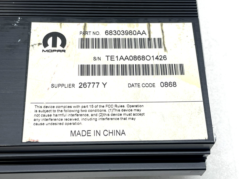 2017–2022 DODGE DURANGO AUDIO AMP AMPLIFIER MODULE 68303980AA OEM