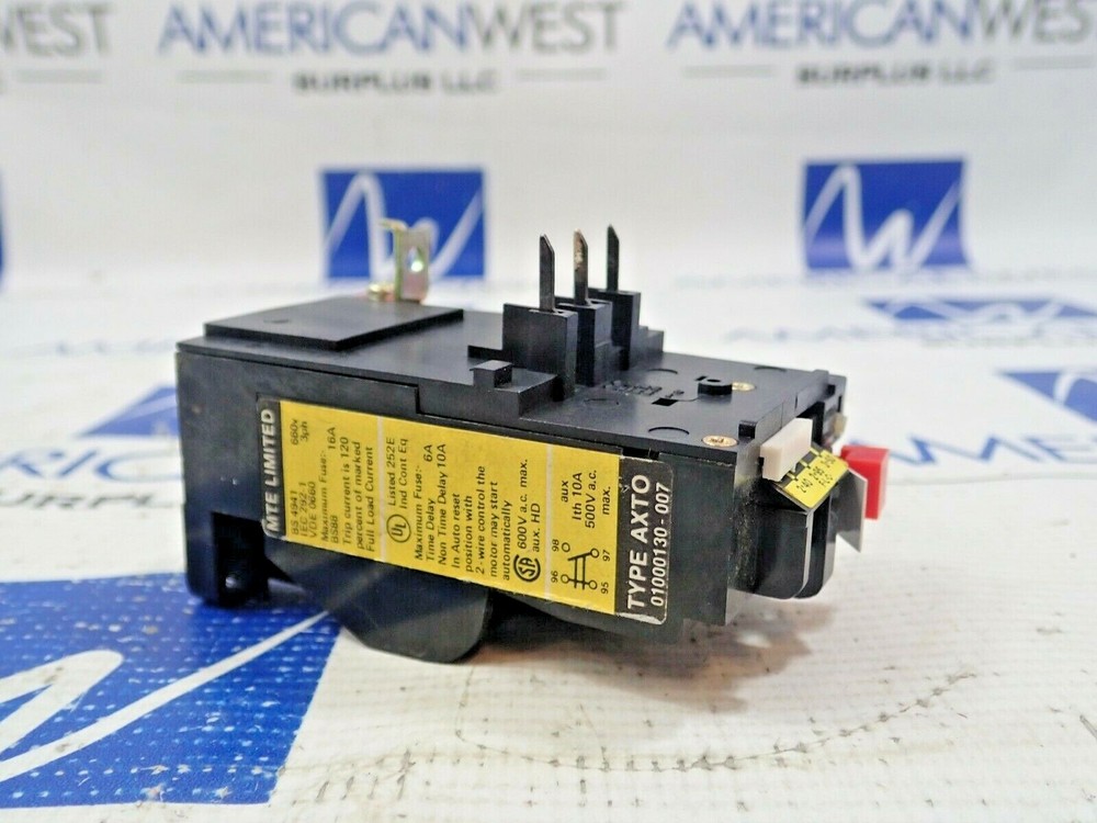 MTE Limited AXTO 01000130-007 Overload Relay 3 pole
