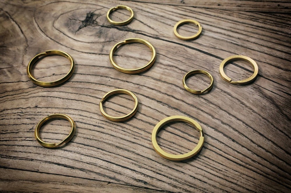 10 PCS Heavy duty solid brass split key rings for keychain car keys 20mm 32mm