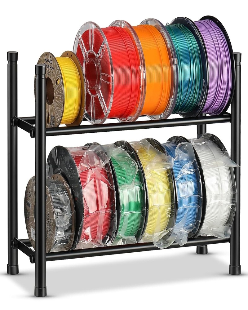 Desktop 3D Printer Filament Storage Rack Tabletop 2-Tier Stackable Organizer
