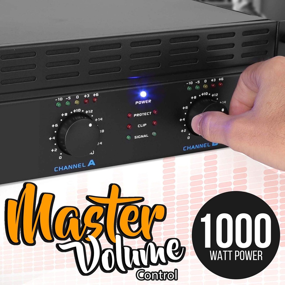 Professional Audio Bluetooth Power Amplifier - 2-Channel Rack Mount Bridgeab...