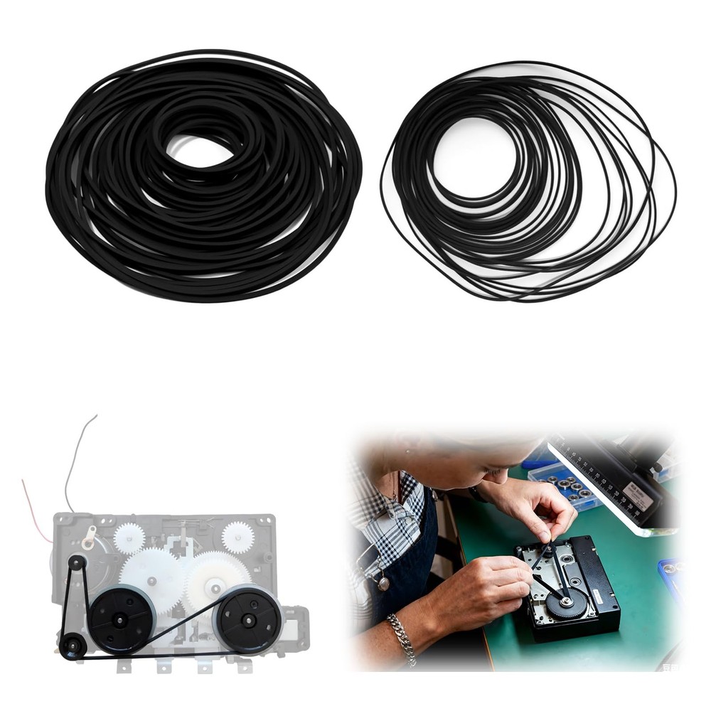 TNJPSEK 80 Pcs Cassette Player Belts Replacement Kit, Mixed Flat Rubber Belts...