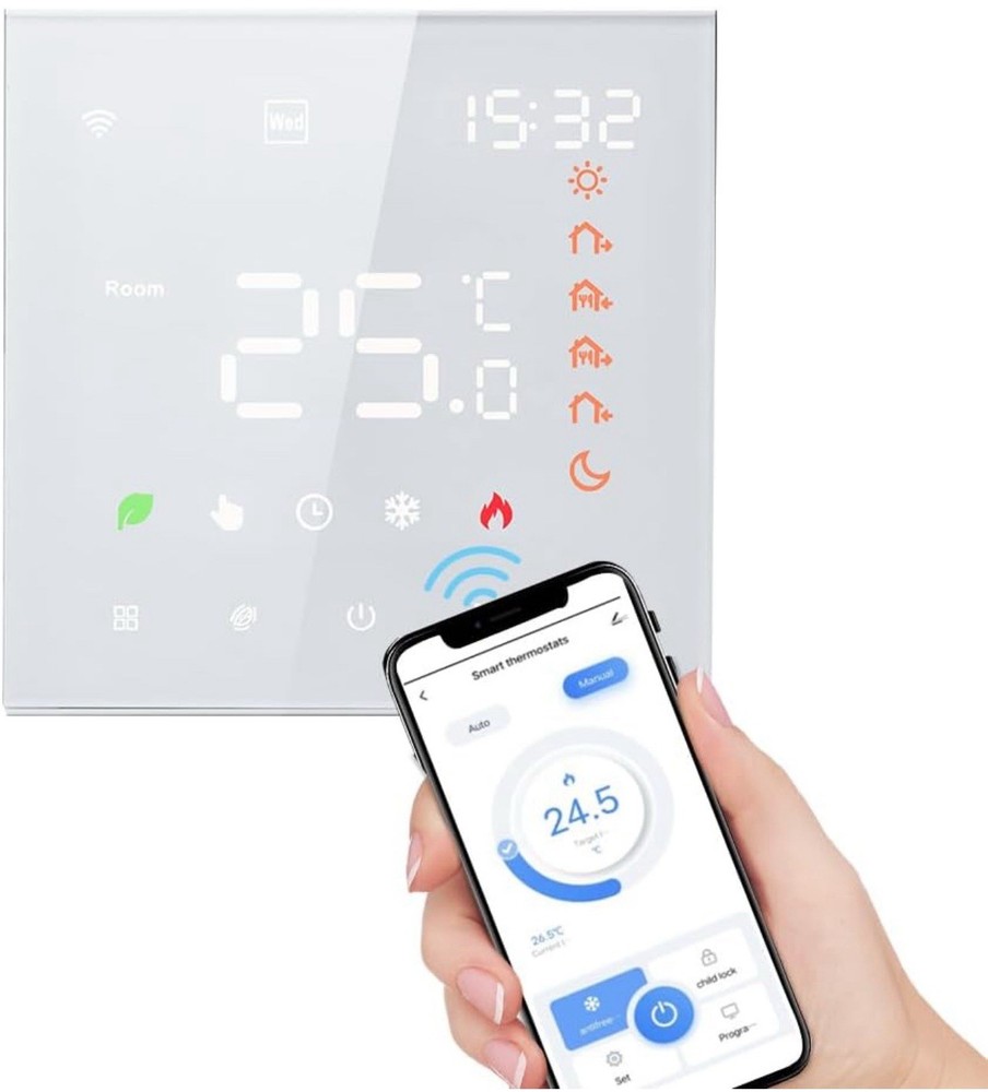 Smart Thermostat, Voice Control, Digital Programmable LCD for Electric Heating