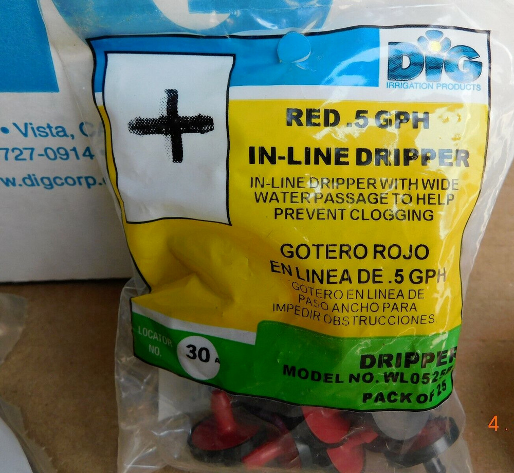 DIG WL0525B .5 GPH Inline Dripper 50PC.