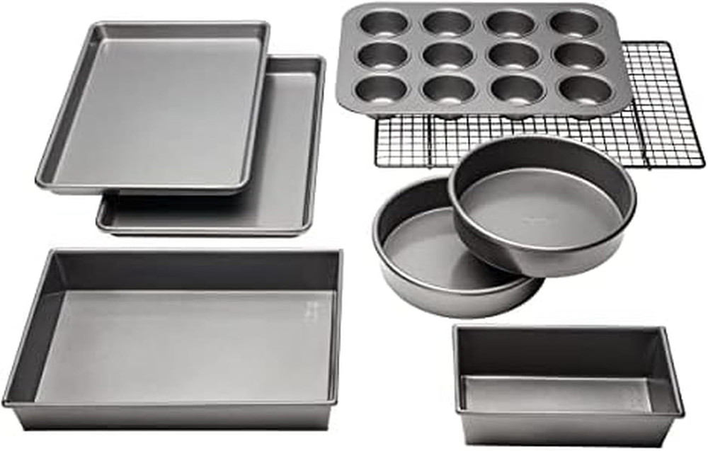 Professional Non-Stick 8-Piece Bakeware Set, Silver