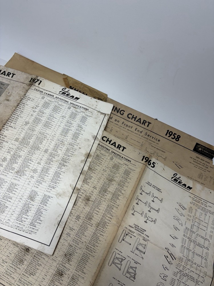 John Bean Ads Visualiner Alignment Official Wheel Aligning Chart 1958-1971