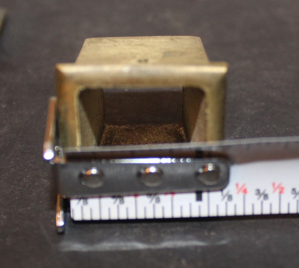 4 Quality Antique Solid Brass Small Square Table Leg Ferrules 1 1/8" x 1" High