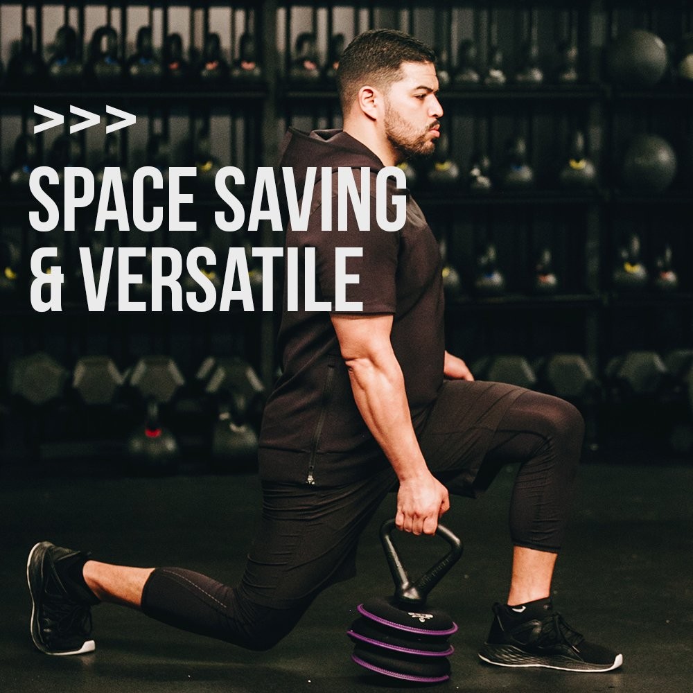 SoftBell Adjustable Kettlebell, 18 lbs, Soft Weight Plates & Rubber Base, Com...