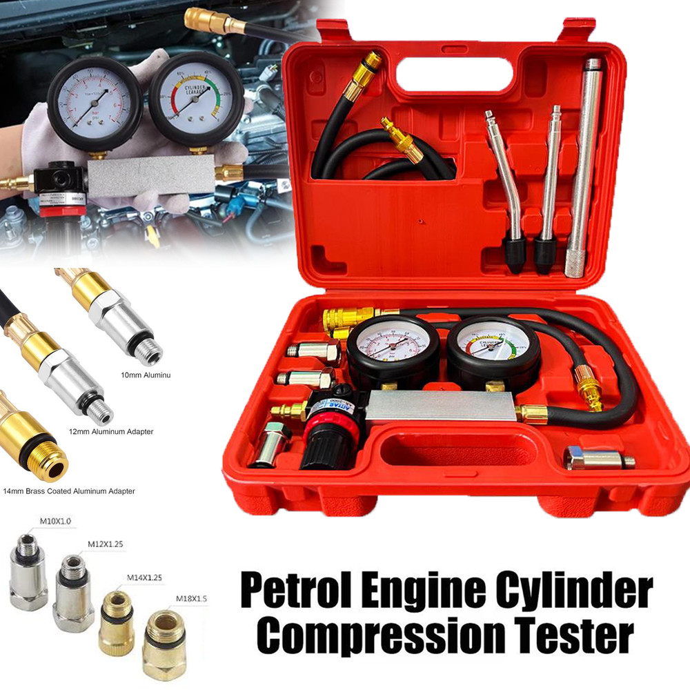 Multi-Function Cylinder Leak Down Tester Gasoline Engine Compression Gauge Test