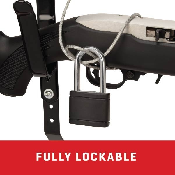 Steel Three Gun Locking Truck Window Rack, Black
