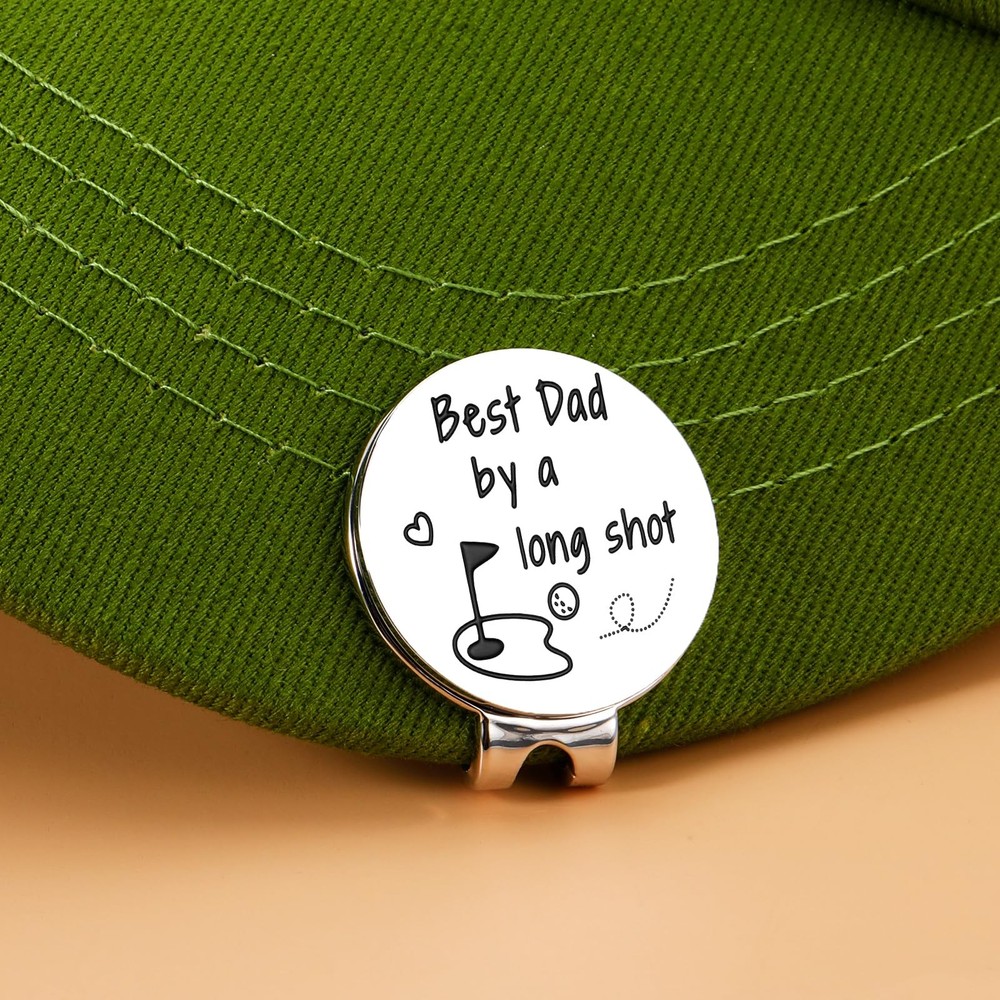 KINMES Dad Golf Ball Marker - Stocking Stuffers for Men Daddy silver